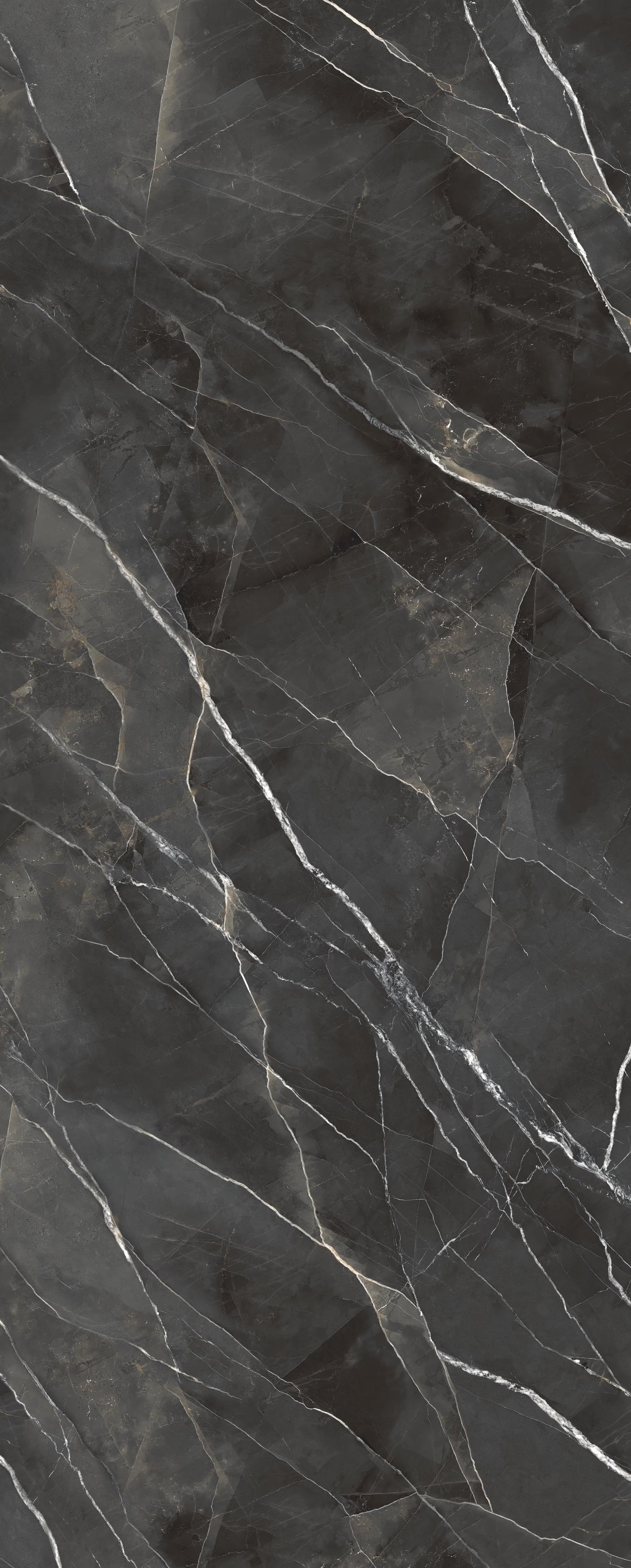 Calacatta Black 128"x64" Polished Starlit Finish – Laminam Porcelain Slab