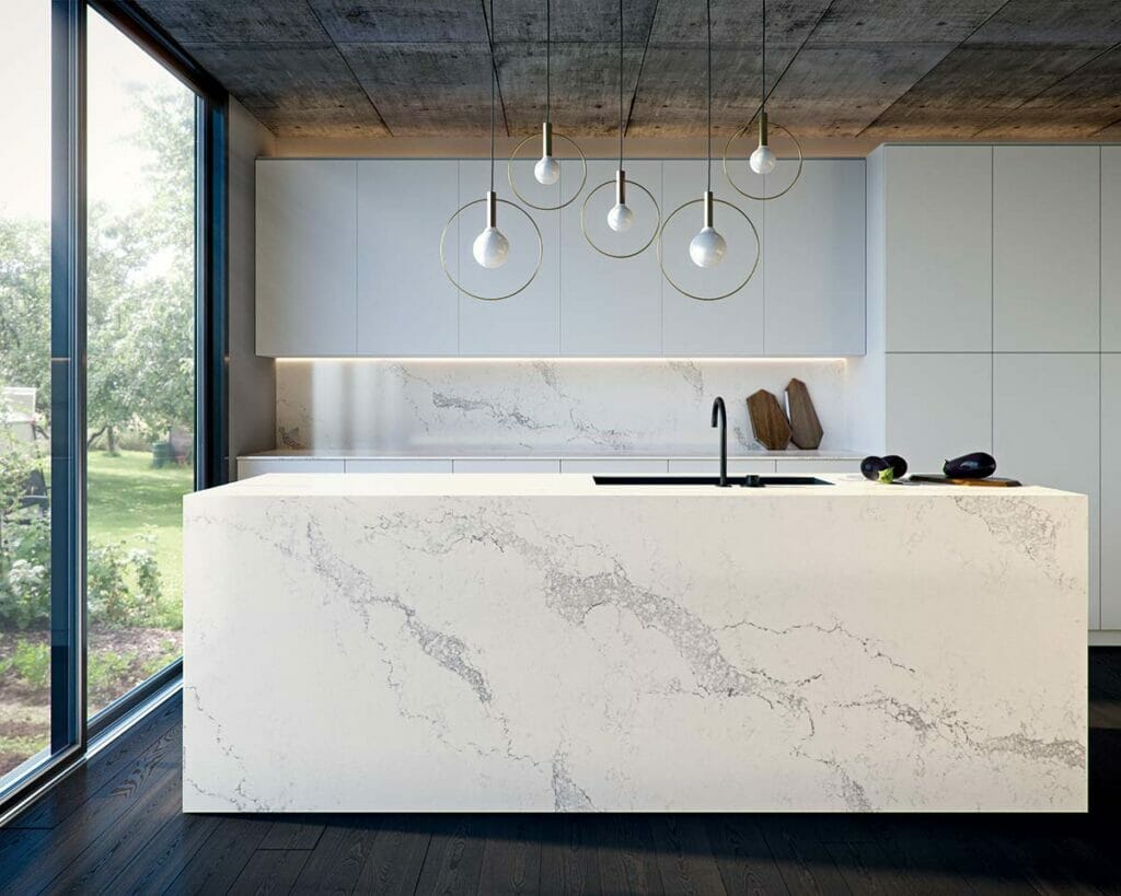 Statuario Maximus 131.5x64.5 White Polished Quartz Slab 2