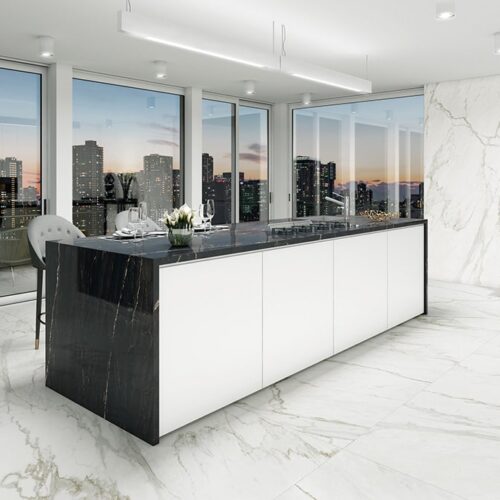 Belvedere Black 127x63 Polished Porcelain Slab 0