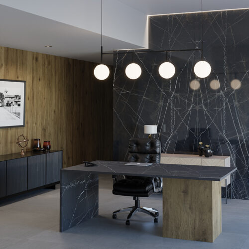 Marquina Black 127x63 Honed Porcelain Slab 0