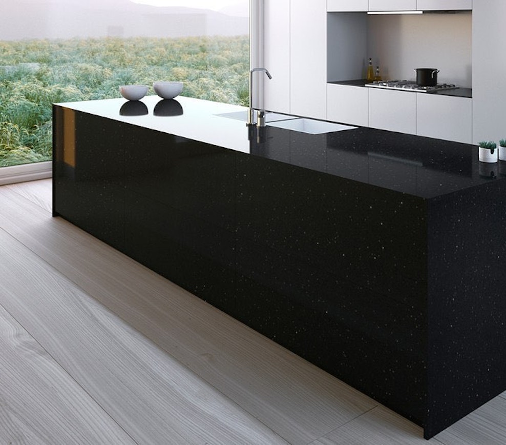 Stellar Night 128x63 Black Polished Silestone Slab 0