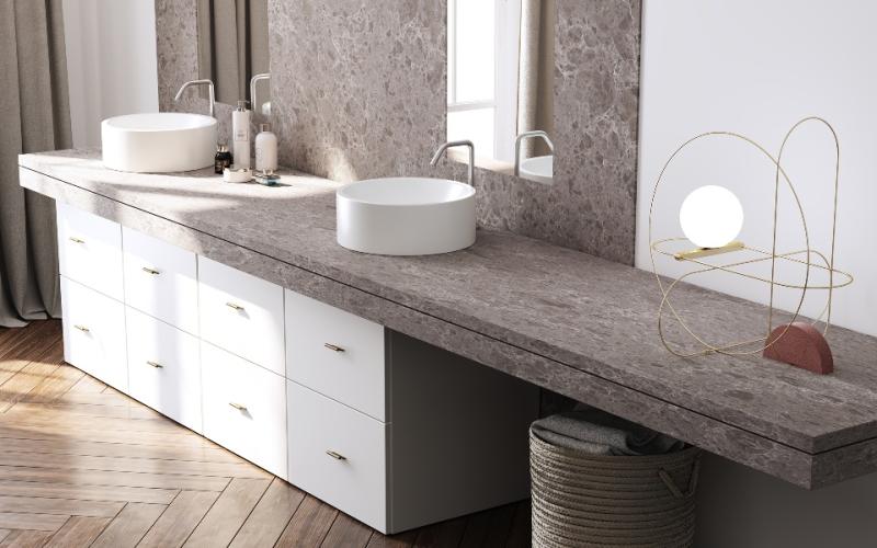 Tenor 130x63 Gray Quartz Slab 2