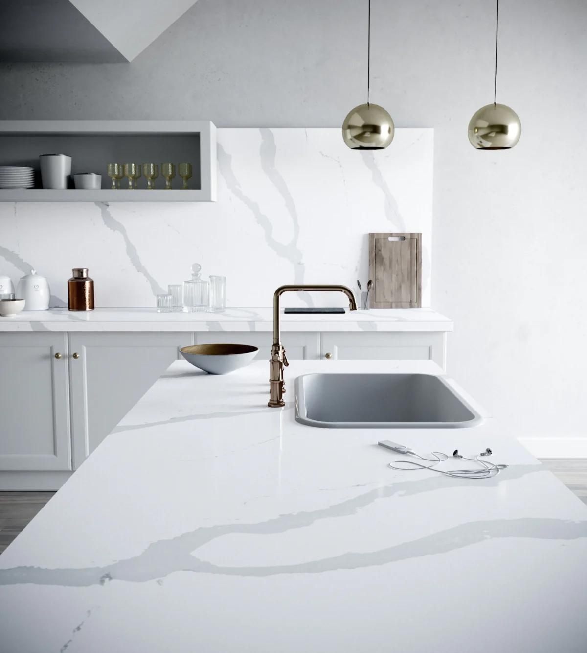 Bianco Calacatta 128x63 White Polished Silestone Slab 0