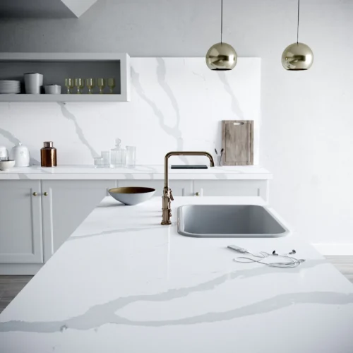 Bianco Calacatta 128x63 White Polished Silestone Slab 0