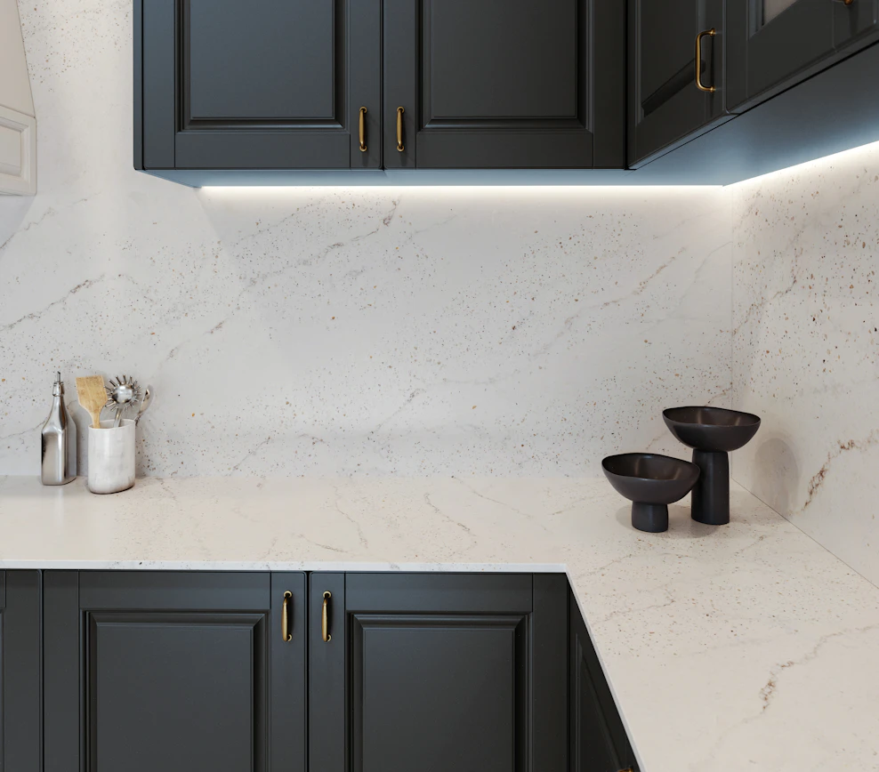 Eclectic Pearl 128x63 White Suede Silestone Slab 0