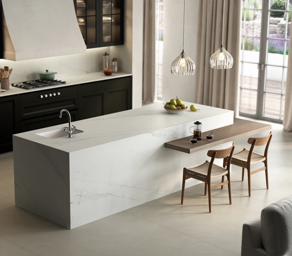 Ethereal Dusk 128x63 Gray Suede Silestone Slab 0