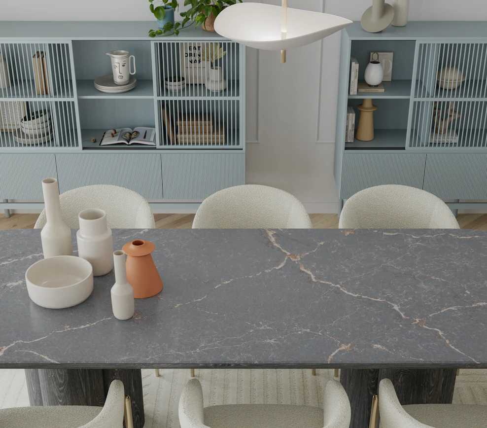 Parisien Bleu 128x63 Blue Suede Silestone Slab 0