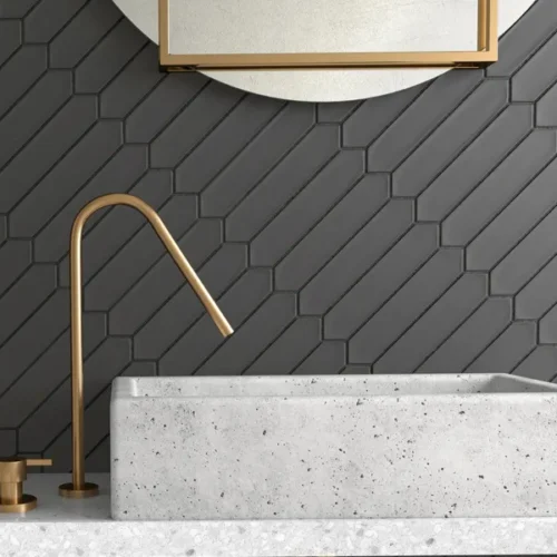 Alfama Pickets Black 2X10 Matte Ceramic Tile 0