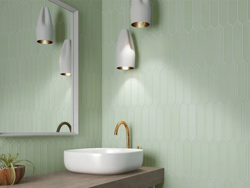 Alfama Pickets Mint 2X10 Matte Ceramic Tile 2