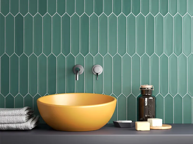 Alfama Pickets Viridian 2X10 Matte Ceramic Tile 2