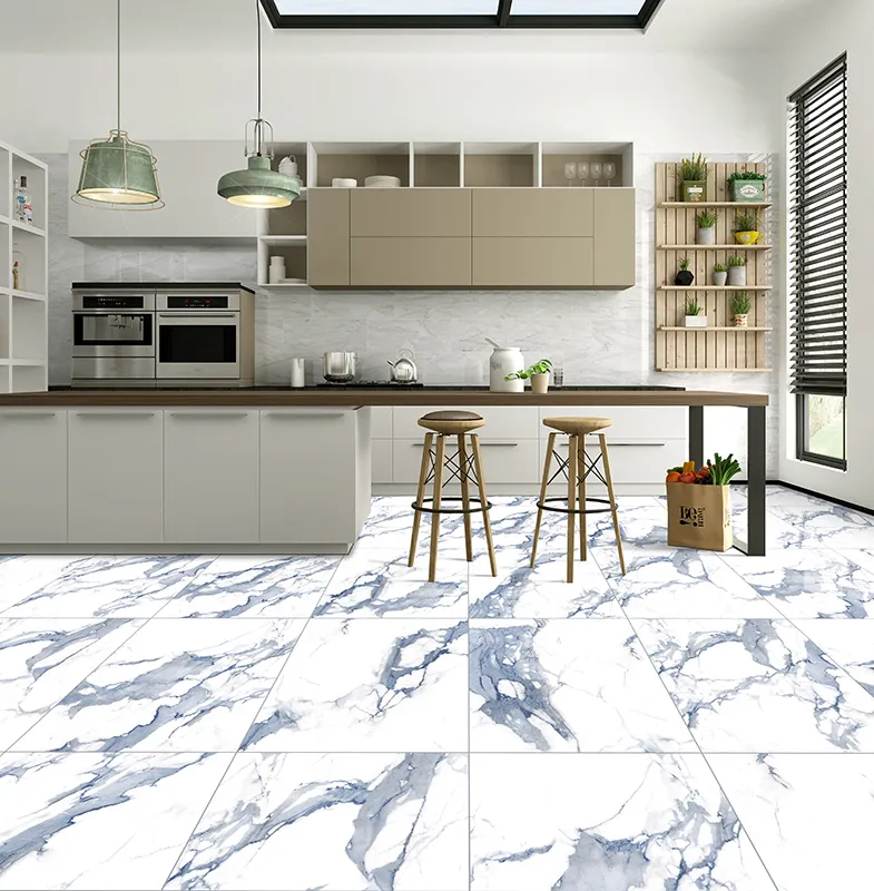 Arya Statuario Blue 24X48 23.6X47.2 Polished Porcelain Tile 0