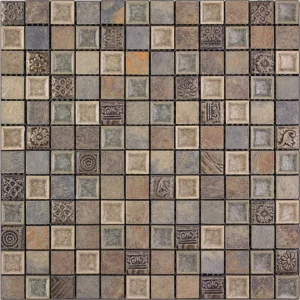 Blend Raintree 0.9X0.9 Glossy, Foiled Resin, Stone, Ceramics Mosaic 0