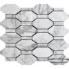 Pacific Rim Carrara 2X4+0.6X2 Polished, Etched Marble Mosaic 1