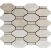 Pacific Rim Crema 2X4+0.6X2 Polished, Etched Marble Mosaic 1