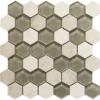 Mantra Crema 1.9X1.9 Polished, Etched Marble Mosaic 3