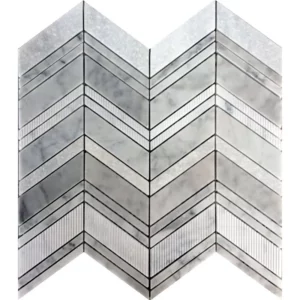 Balian Carrara 1.4X4+0.75X4+0.5X4 Polished, Etched Marble Mosaic 9