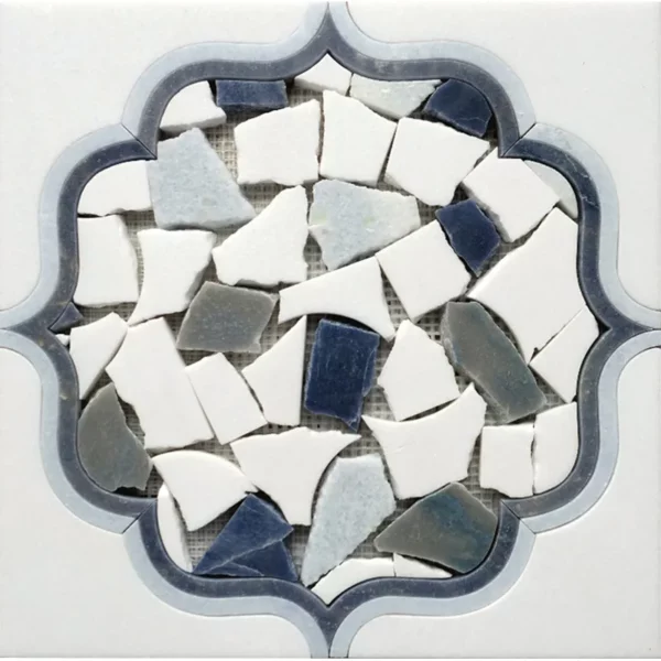 Carnaby Blue 12x12 Polished Thassos Tile 5