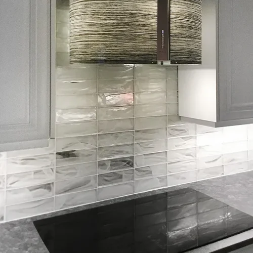 Silver White 3X9 Glossy Glass tile 0