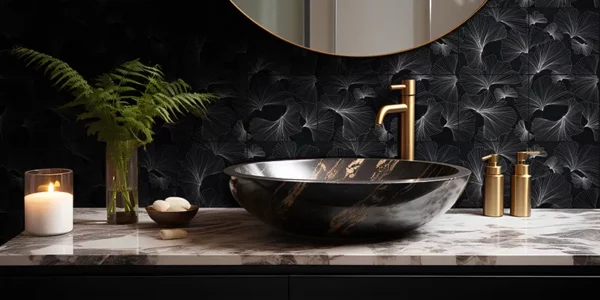 Gingko Black 5.9x5.9 Etched Limestone Mosaic 7