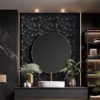 Gingko Black 5.9x5.9 Etched Limestone Mosaic 2