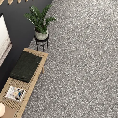 Hexa Terrazzo Grey 9.05X10.63 Matte Porcelain Tile 0