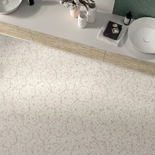 Hexa Terrazzo Talc 9.05X10.63 Matte Porcelain Tile 0