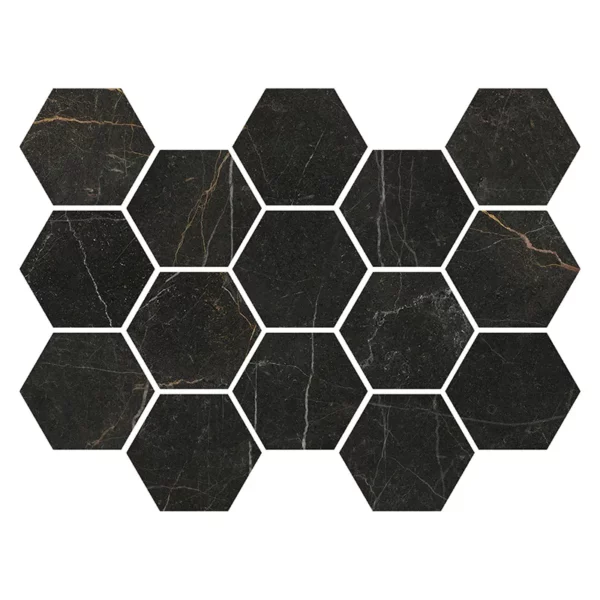 Imperial Gold Nero 23.7X47.25 Black Rectangle Polished Porcelain Tile 3