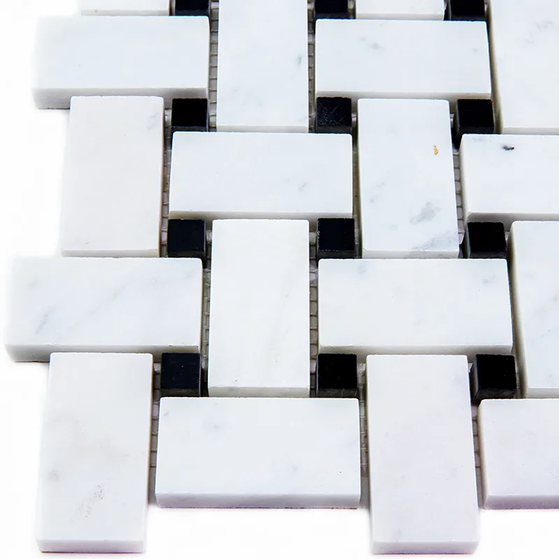 Plaza Nero 1X1.9+0.4X0.4 Polished Marble Mosaic 5