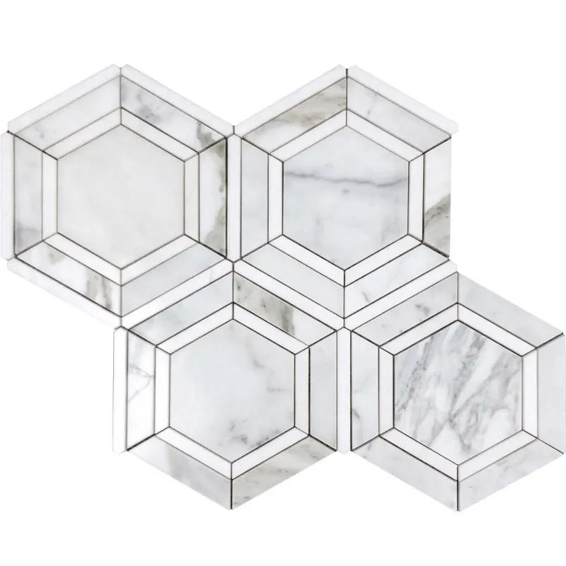 Elba 6.2X6.2 Polished Marble Mosaic 3