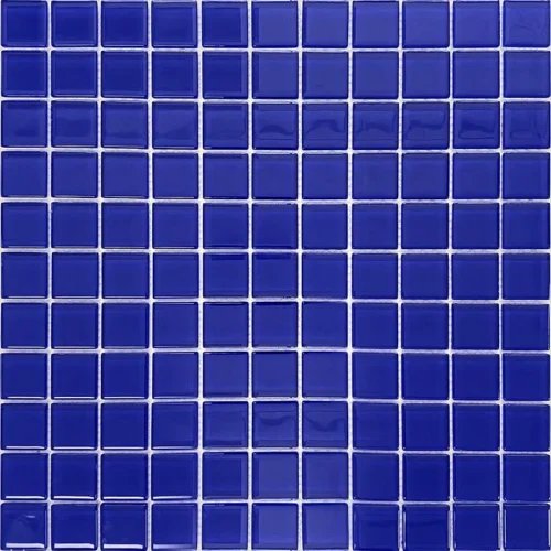 Cobalt Blue Gloss 1X1 Glossy Glass Mosaic 0