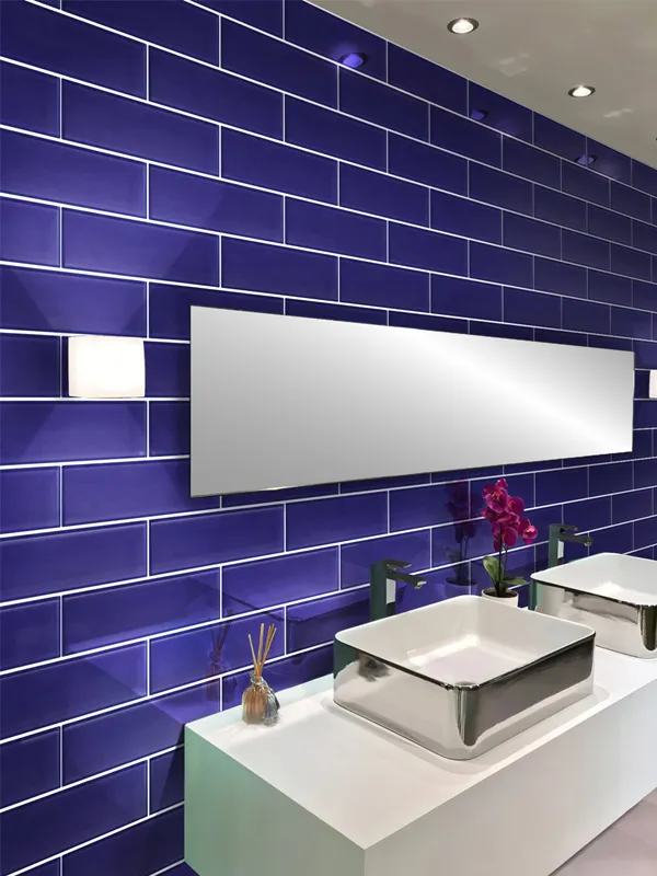 Cobalt Blue Gloss 3X12 Glossy Glass Tile