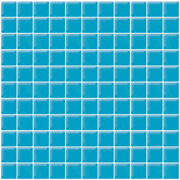 Turquoise Cloud Gloss 1X1 Glossy Glass Mosaic 1