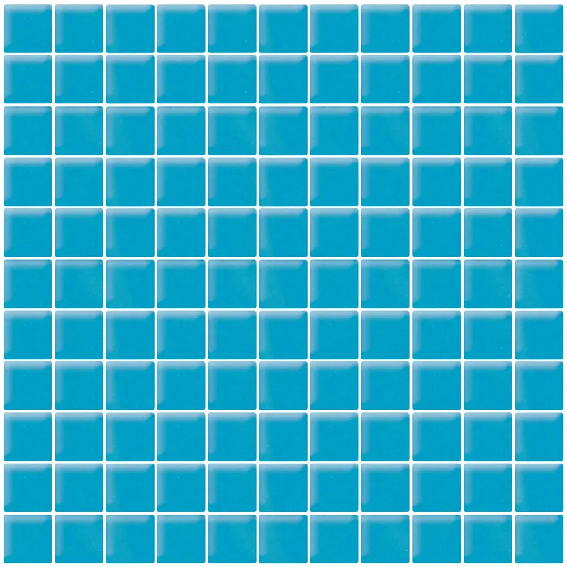 Turquoise Cloud Gloss 1X1 Glossy Glass Mosaic 0