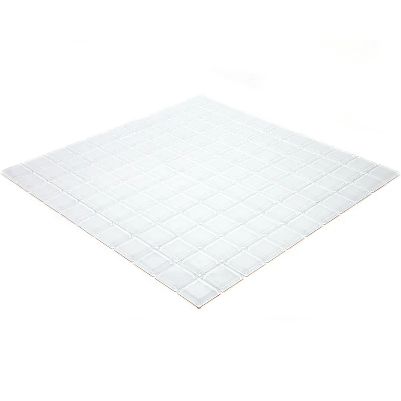 Mirage White Gloss 1X1 Glossy Glass Mosaic 4