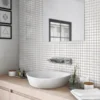 Mirage White Matte 1X1 Glass Mosaic 1