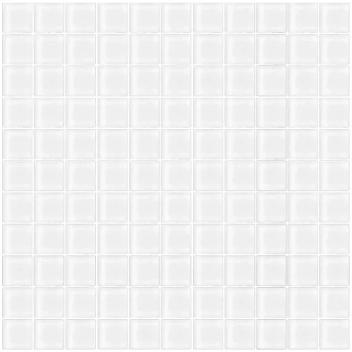 Mirage White Matte 1X1 Glass Mosaic 0