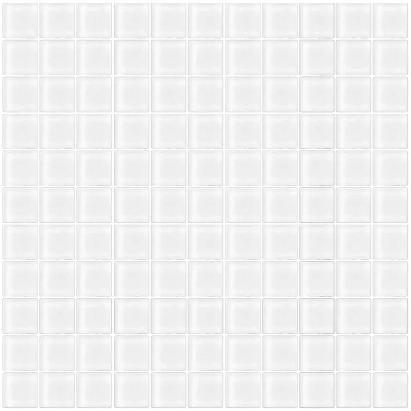 Mirage White Matte 1X1 Glass Mosaic 0