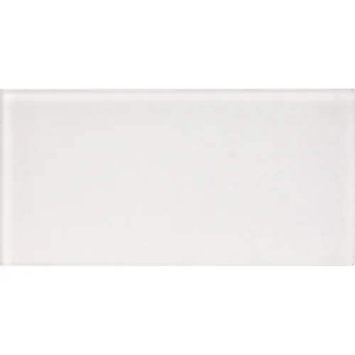 Mirage White Matte 3X6 Glass Tile 0