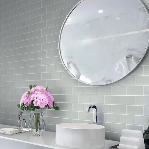 Gray Cloud Matte 3X6 Glass Tile