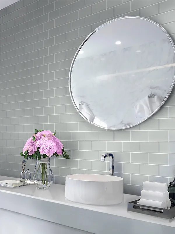 Gray Cloud Matte 3X6 Glass Tile