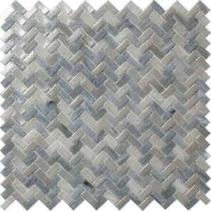 Espiga Grey 0.4X0.9 Glossy Glass Mosaic 0