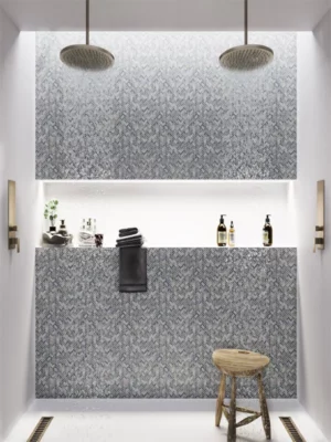 Espiga Grey 0.4X0.9 Glossy Glass Mosaic 1