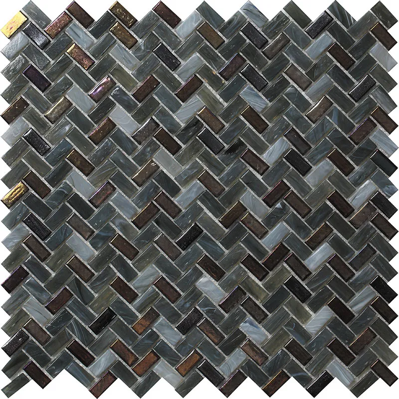 Espiga Dark 0.4X0.9 Glossy Glass Mosaic 0