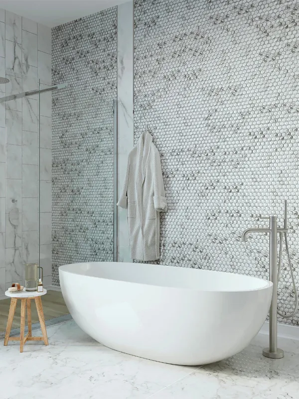 Cordoba Silver 1X1 Glossy, Matte Glass Mosaic 1