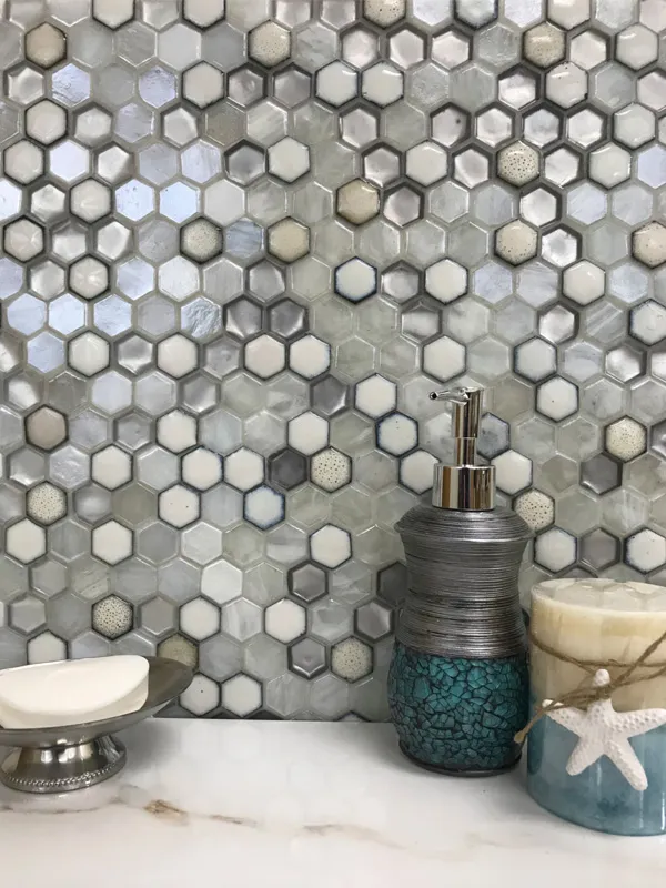 Cordoba Pearl 1X1 Glossy, Matte Glass, Ceramic Mosaic 2