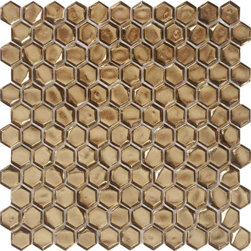 Cordoba Gold 1X1 Glossy Glass Mosaic 0