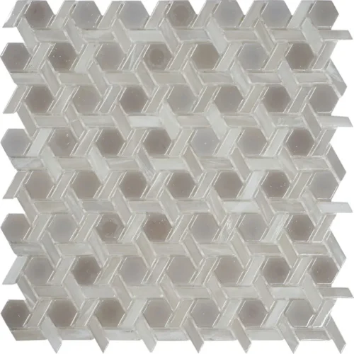 Weave Pearl 1X1 Glossy Glass Mosaic 0