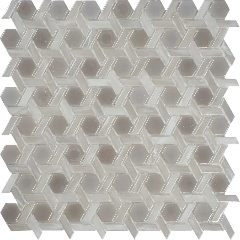 Weave Pearl 1X1 Glossy Glass Mosaic 0