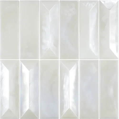 Allure White Rectangular 1.87X5.81 Rectangle Glossy Glass Mosaic 0