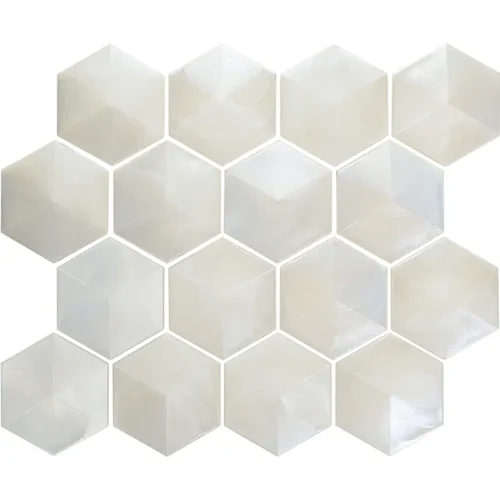 Allure White Hexagon 2.9X2.9 Glossy Glass Mosaic 0